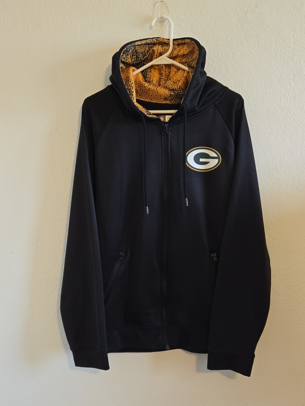 NFL Green Bay Packers Zubaz Full-Zip Hoodie - Black - Medium